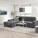 SÖRVALLEN 3er-Sofa, mit Récamiere links/Tallmyra mittelgrau