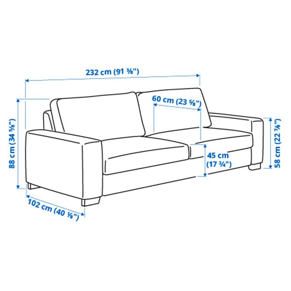 SÖRVALLEN 3er-Sofa, Tallmyra schwarz/weiß