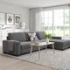 SÖRVALLEN 4er-Sofa, mit Récamiere rechts/Tallmyra mittelgrau