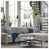 SÖRVALLEN 4er-Sofa, mit Récamiere rechts/Tallmyra schwarz/weiß
