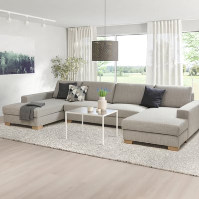 SÖRVALLEN 5er-Sofa, mit Récamieren/Viarp beige/braun