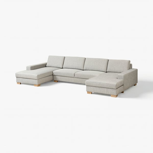 SÖRVALLEN 5er-Sofa, mit Récamieren/Viarp beige/braun