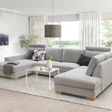 SÖRVALLEN Ecksofa 4-sitzig, mit Récamiere links/Tallmyra schwarz/weiß