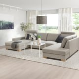 SÖRVALLEN Ecksofa 4-sitzig, mit Récamiere links/Viarp beige/braun