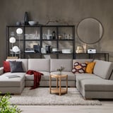 SÖRVALLEN Ecksofa 4-sitzig, mit Récamiere links/Viarp beige/braun