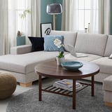 SÖRVALLEN Ecksofa 4-sitzig, mit Récamiere links/Viarp beige/braun