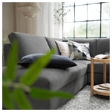 SÖRVALLEN Ecksofa 4-sitzig, ohne Abschluss links/Tallmyra mittelgrau