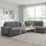 SÖRVALLEN Ecksofa 4-sitzig, ohne Abschluss rechts/Tallmyra mittelgrau