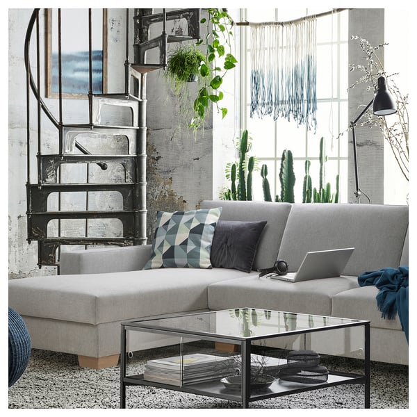 SÖRVALLEN Ecksofa 5-sitzig, mit Récamiere links/Tallmyra schwarz/weiß