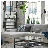 SÖRVALLEN Ecksofa 5-sitzig, mit Récamiere links/Tallmyra schwarz/weiß