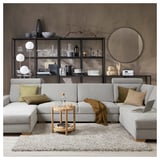 SÖRVALLEN Ecksofa 5-sitzig, mit Récamiere links/Tallmyra schwarz/weiß