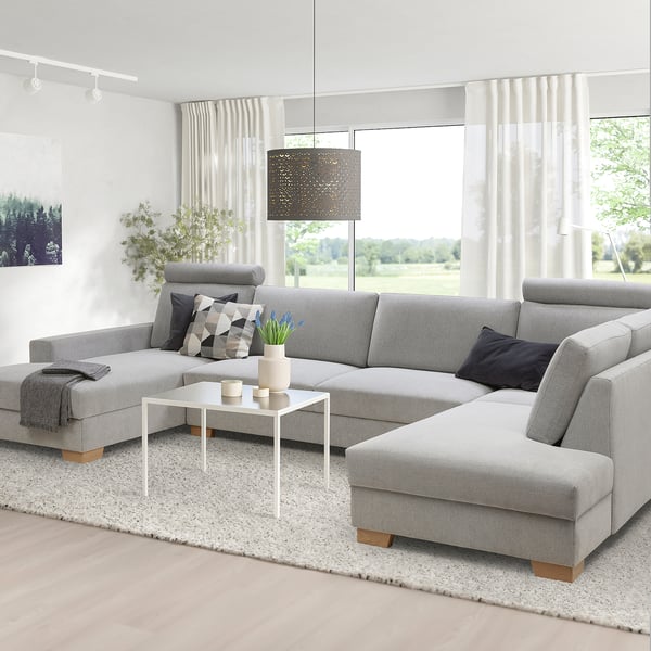 SÖRVALLEN Ecksofa 5-sitzig, mit Récamiere links/Tallmyra schwarz/weiß