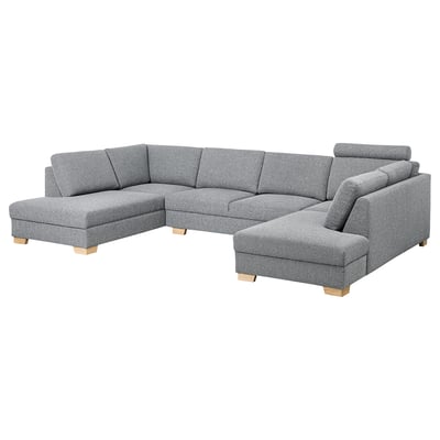 SÖRVALLEN Sofa, U-Form/4-sitzig, Lejde grau/schwarz