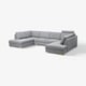 SÖRVALLEN Sofa, U-Form/4-sitzig, Lejde grau/schwarz