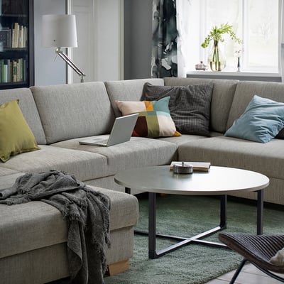 SÖRVALLEN Sofa, U-Form/4-sitzig, Viarp beige/braun