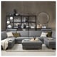 SÖRVALLEN Sofa, U-Form/5-sitzig, ohne Abschlüsse/Lejde grau/schwarz