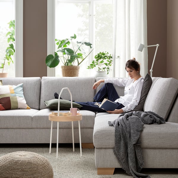 SÖRVALLEN Sofa, U-Form/5-sitzig, ohne Abschlüsse/Viarp beige/braun