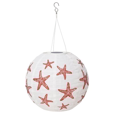 SOLVINDEN Solarhängeleuchte, LED, für draußen rund/rot Stern, 30 cm