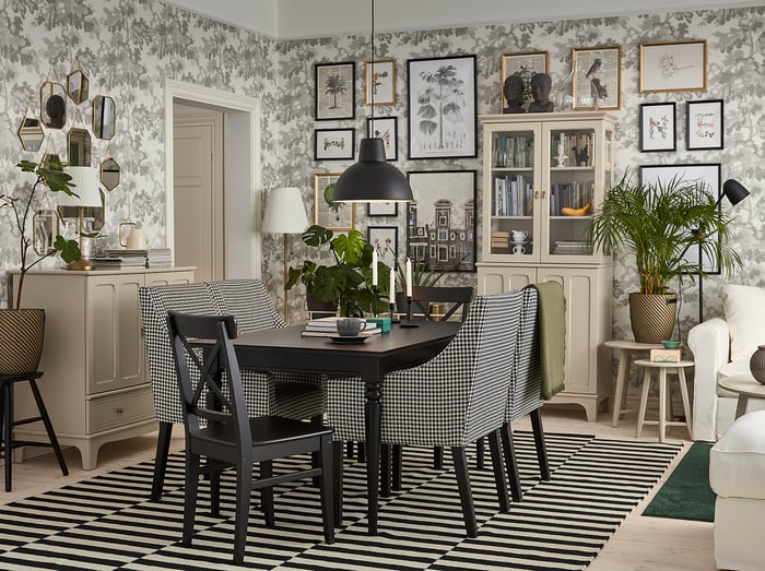 STOCKHOLM 2017 Teppich flach gewebt, Handarbeit/gestreift grau, 250x350