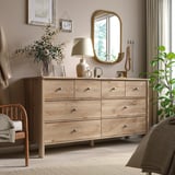 STOREMOLLA Kommode mit 8 Schubladen, graubraun lasiert, 171x50x91 cm