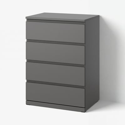 STORKLINTA Kommode mit 4 Schubladen, dunkelgrau, 70x50x98 cm