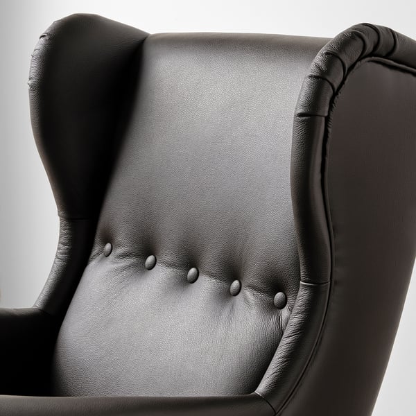STRANDMON Sessel und Hocker, Grann/Bomstad dunkelbraun