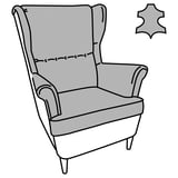 STRANDMON Sessel und Hocker, Grann/Bomstad dunkelbraun