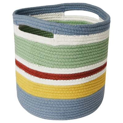 STRANDSKATA Beutel, geflochten/bunt, 20 cm
