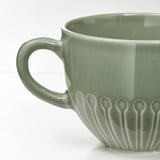 STRIMMIG Becher, Steinzeug blasses Graugrün, 36 cl