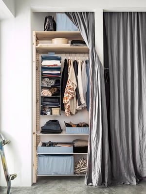 STUK Aufbewahrung mit 7 Fächern, blaugrau, 30x30x90 cm - IKEA Schweiz