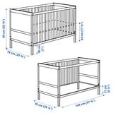 SUNDVIK Babybett, weiß, 70x140 cm