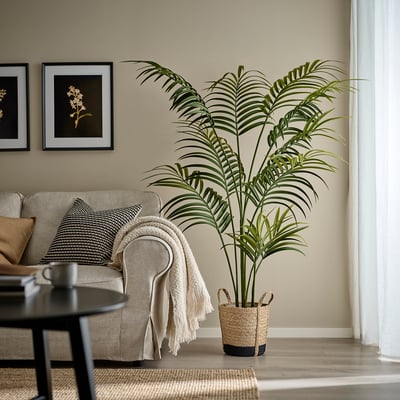 TÄRNMÅS Übertopf, drinnen/beige/schwarz, 24 cm