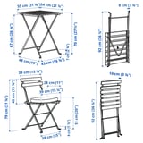 TÄRNÖ Tisch+2 Stühle/außen, schwarz/hellbraun lasiert/Frösön/Duvholmen dunkelgrau