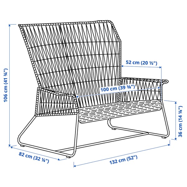 TALLSKÄR 2er-Sofa/außen, anthrazit