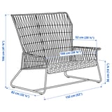 TALLSKÄR 2er-Sofa/außen, anthrazit