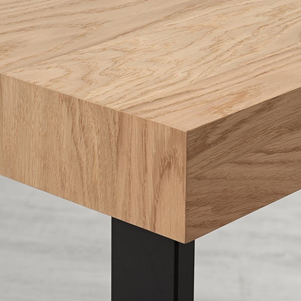 TARSELE Ausziehtisch, Eichenfurnier/schwarz, 150/200x80 cm