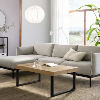 TARSELE Couchtisch, Eichenfurnier/schwarz, 114x72 cm