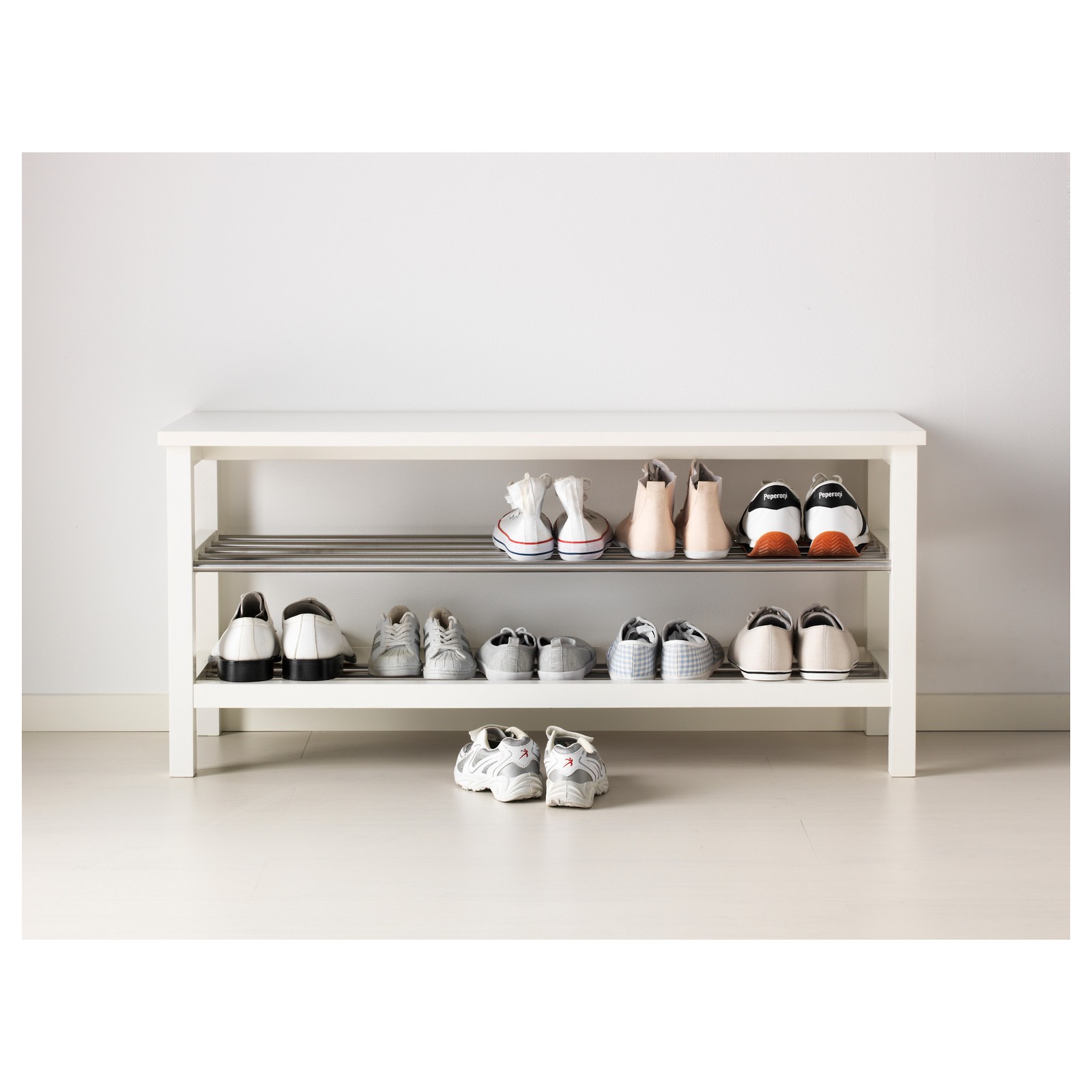 TJUSIG Bank mit Schuhablage, weiß, 108x50 cm IKEA Schweiz