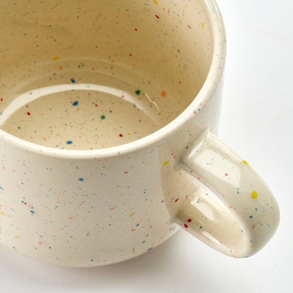 TOBISFISK Becher, gemustert/beige, 33 cl