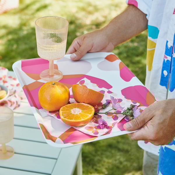 TOFSAND Tablett, rosa, 37x29 cm