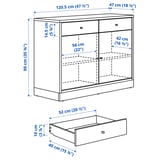 TONSTAD Sideboard, braun gebeiztes Eichenfurnier, 121x47x90 cm