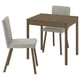 TONSTAD / TONSTAD Tisch und 2 Stühle, braun Eichenfurnier/Viarp beige/braun braune Eichenachbildung, 80/120x70 cm