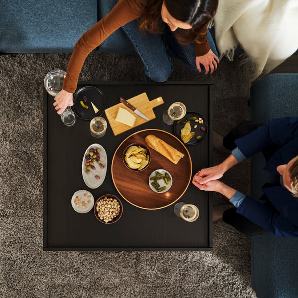 TRANERED Couchtisch, dunkelbraun, 90x90 cm