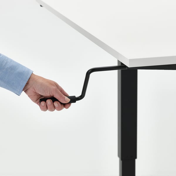 TROTTEN Schreibtisch sitz/steh, weiß/anthrazit, 120x70 cm