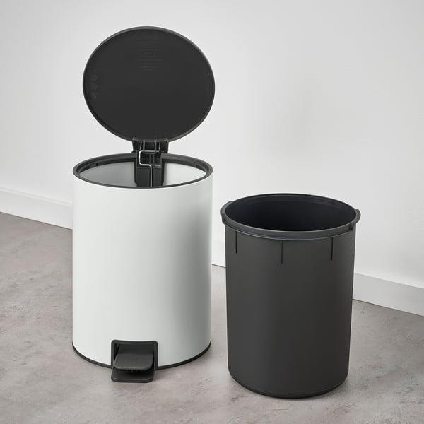 TURRIDNING Treteimer, weiß/anthrazit, 9 l