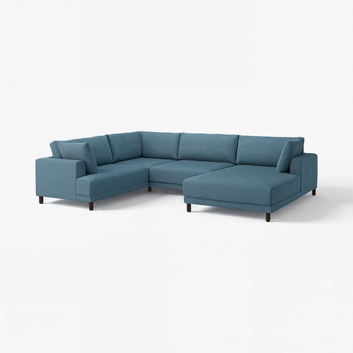 UPPÅKRA 4,5er-Sofa, U-Form, mit Récamiere rechts/Axvall dunkel graublau
