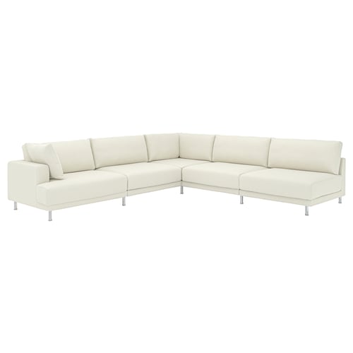 UPPÅKRA Modulecksofa 6-sitzig, ohne Abschluss rechts/Axvall elfenbeinweiß