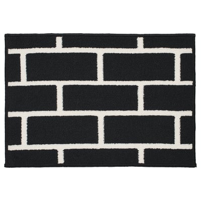 VÄNDPLATS Fußmatte, schwarz/Ziegelsteinmuster, 40x60 cm