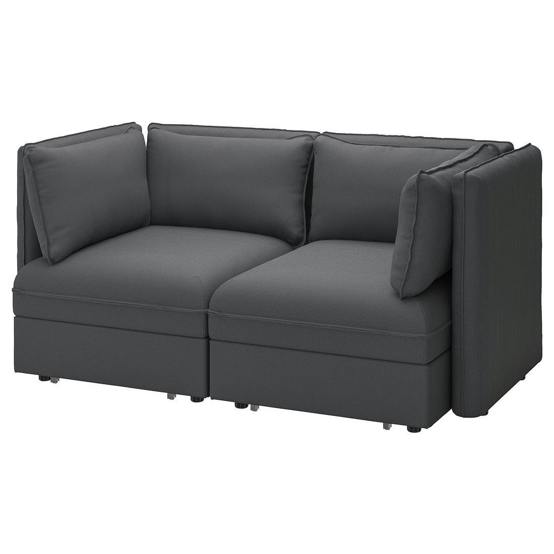 VALLENTUNA 2erSitzelement mit 2 Bettsofas Hillared dunkelgrau IKEA