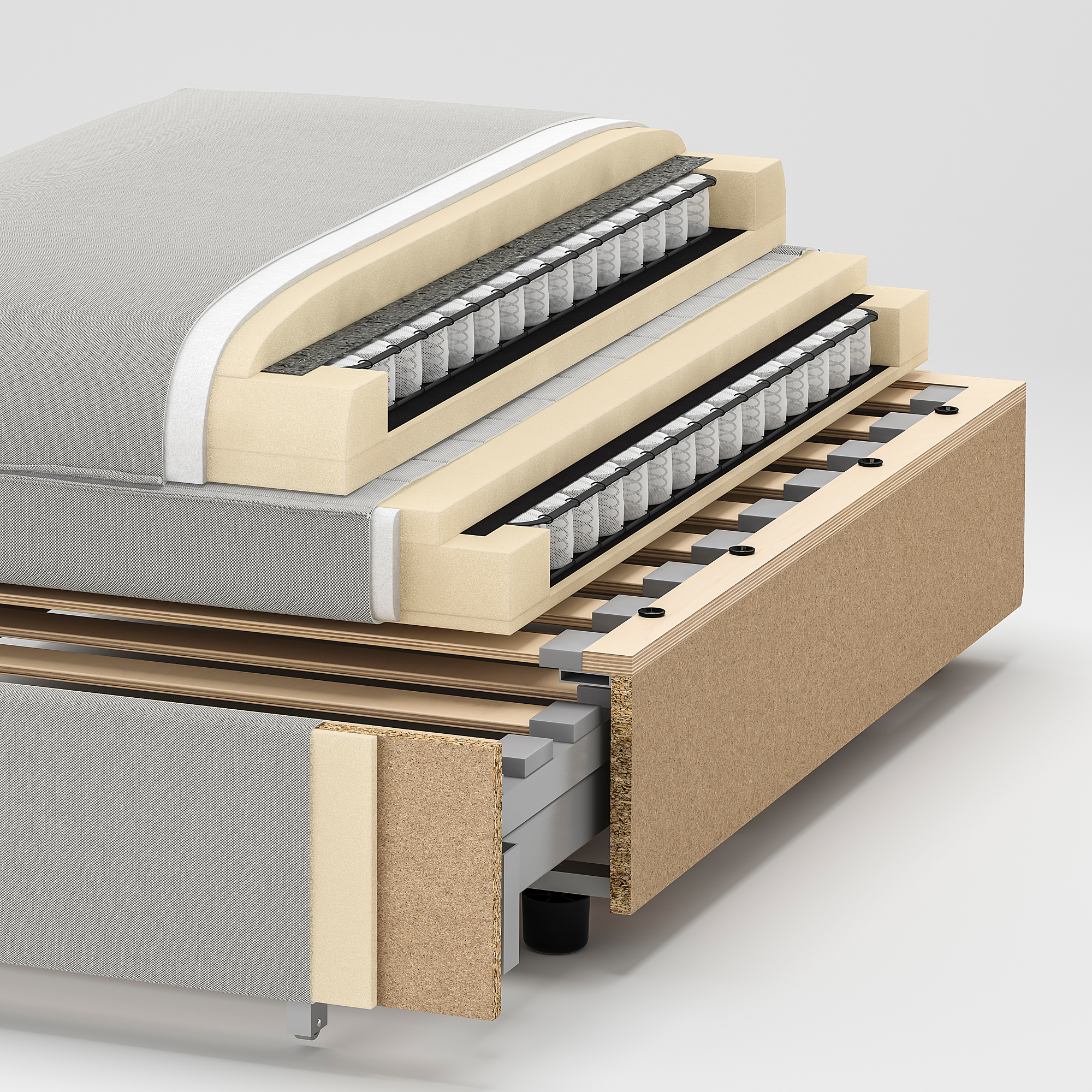 VALLENTUNA Modulecksofa 3-sitzig mit Bettsofa - mit Stauraum/Kelinge